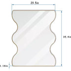 Miroir mural de salle de bain TUYOHW 30x35 pouces, miroir mural rectangulaire moderne avec 2 côtés ondulés pour salle de bain, chambre à coucher
