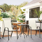 Ensemble de bistro 3 pièces, petit salon de jardin avec chaises empilables et table en verre pour jardin, balcon