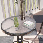 Ensemble de bistro 3 pièces, petit salon de jardin avec chaises empilables et table en verre pour jardin, balcon