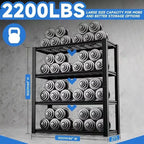 Étagère de garage métallique robuste à 4 niveaux de 101,6 cm de largeur x 48,26 cm de profondeur x 152,4 cm de hauteur, charge de 997,9 kg, noire, étagères de rangement industrielles réglables