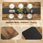 Table de cuisine industrielle pour 8 personnes, table de salle à manger de 180 cm de long avec grand plateau et pieds en acier pour salle à manger