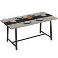 Table de cuisine industrielle pour 8 personnes, table de salle à manger de 180 cm de long avec grand plateau et pieds en acier pour salle à manger