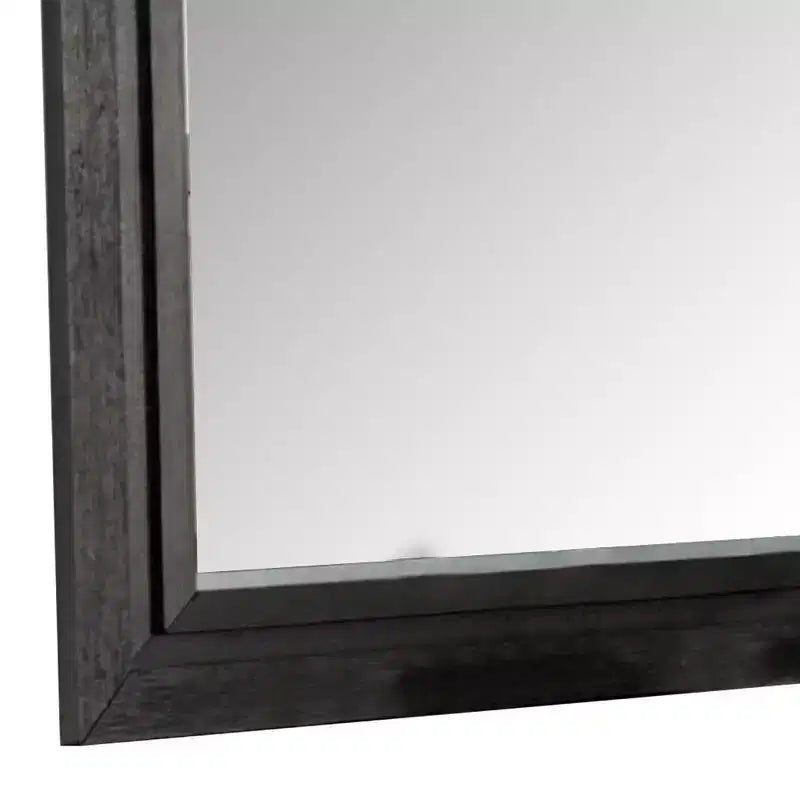 Miroir de commode Royal Hampton, bois massif noir, silhouette rectangulaire, 40x46