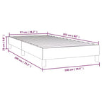 Cadre de lit en tissu gris foncé (100 % polyester), contreplaqué, bois composite