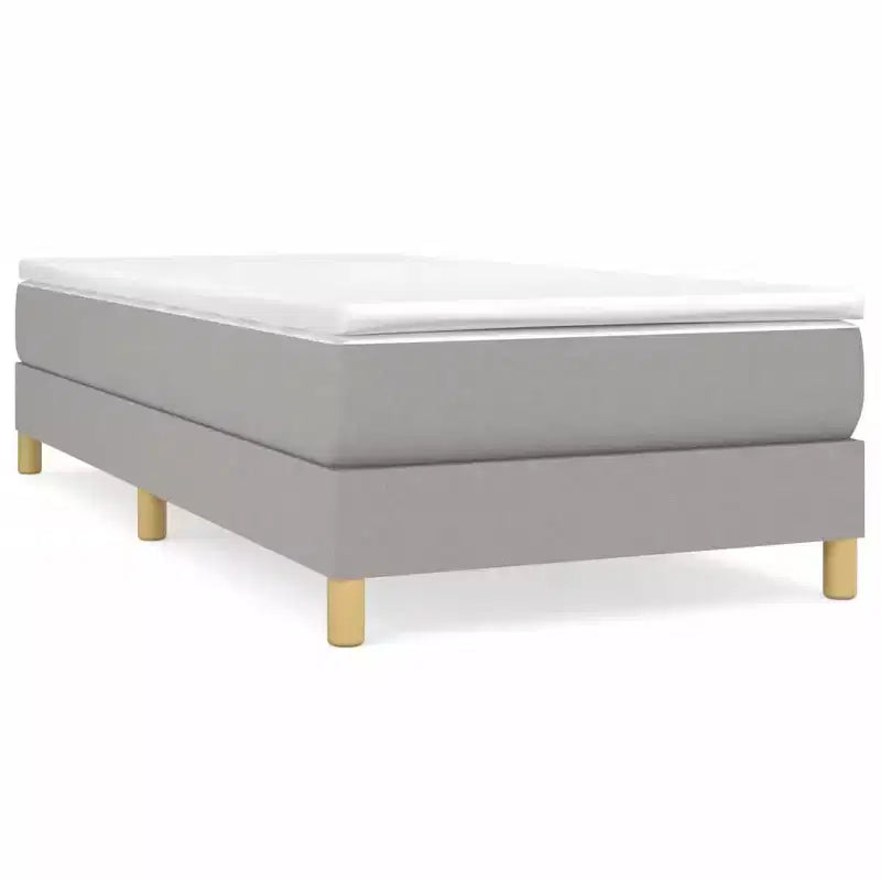 Cadre de lit Gris clair Polyester, Contreplaqué, Bois d'ingénierie Lit jumeau XL