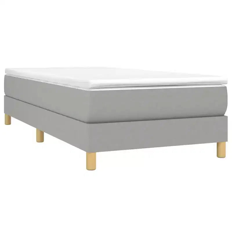 Cadre de lit Gris clair Polyester, Contreplaqué, Bois d'ingénierie Lit jumeau XL