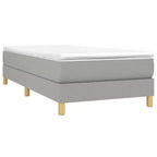 Cadre de lit Gris clair Polyester, Contreplaqué, Bois d'ingénierie Lit jumeau XL