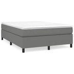 Cadre de lit moderne en polyester gris foncé, grandeur double