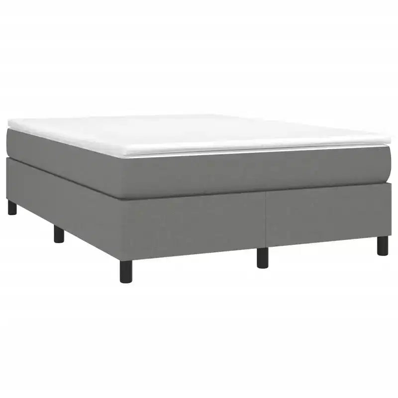 Cadre de lit moderne en polyester gris foncé, grandeur double