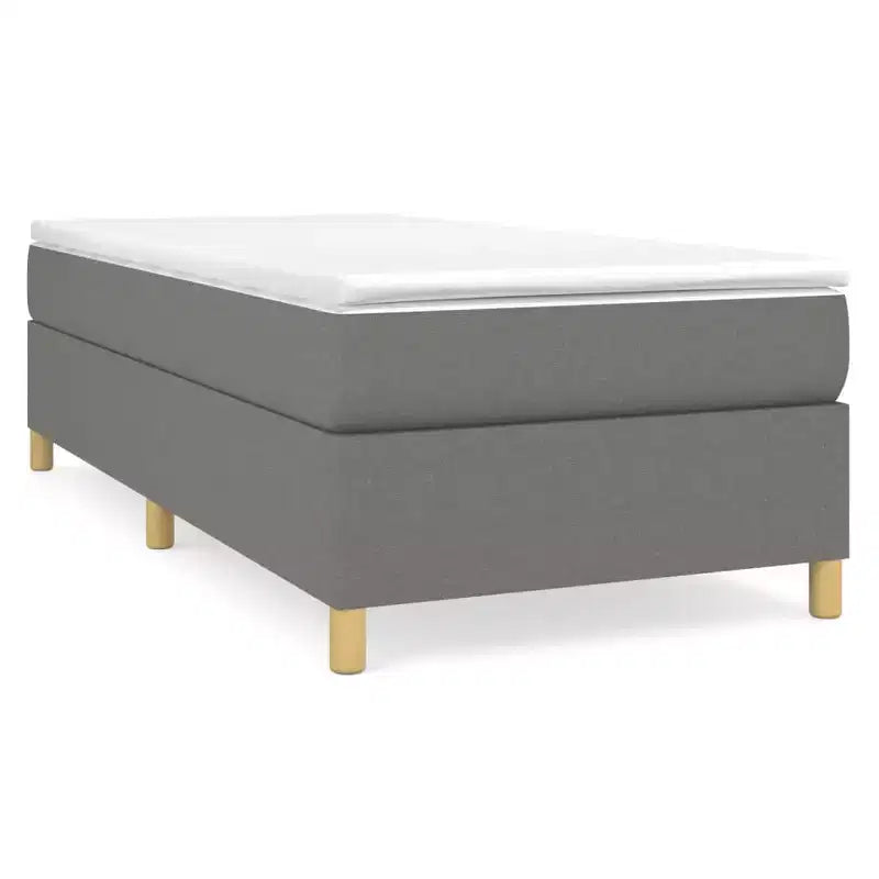Cadre de lit sommier tapissier gris foncé jumeau XL en tissu (États-Unis seulement)
