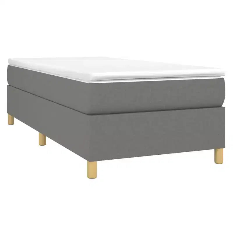 Cadre de lit sommier tapissier gris foncé jumeau XL en tissu (États-Unis seulement)