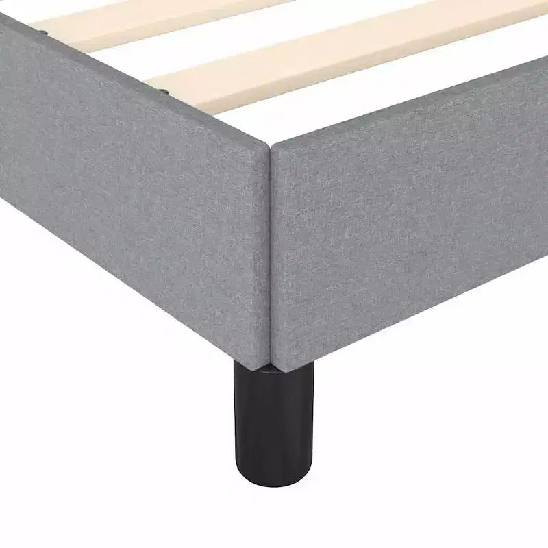Cadre de lit en polyester gris clair, contreplaqué, bois manufacturé, Twin XL