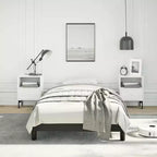 Bed Frame Black Faux leather, Plywood, Engineered wood Twin XL