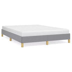 Cadre de lit gris clair en polyester, contreplaqué, bois composite, double