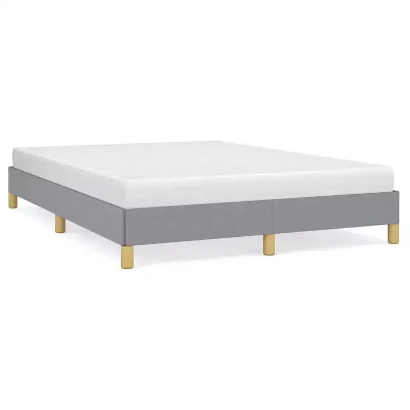 Cadre de lit gris clair en polyester, contreplaqué, bois composite, double