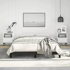 Bed Frame Black Faux leather, plywood, engineered wood Full