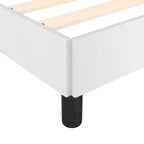 Cadre de lit avec tête de lit Similicuir blanc, contreplaqué, bois manufacturé