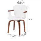 Homy Casa Lot de 2 chaises de salle à manger pivotantes en similicuir PU avec cadre en bois courbé et accoudoirs