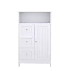 Meuble de rangement debout Homy Casa avec 3 tiroirs et une porte, blanc