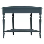 Console demi-lune de style campagnard français, table d'entrée rustique avec tiroir et étagère de rangement - Panipeachy