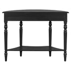 Console demi-lune de style campagnard français, table d'entrée rustique avec tiroir et étagère de rangement - Panipeachy