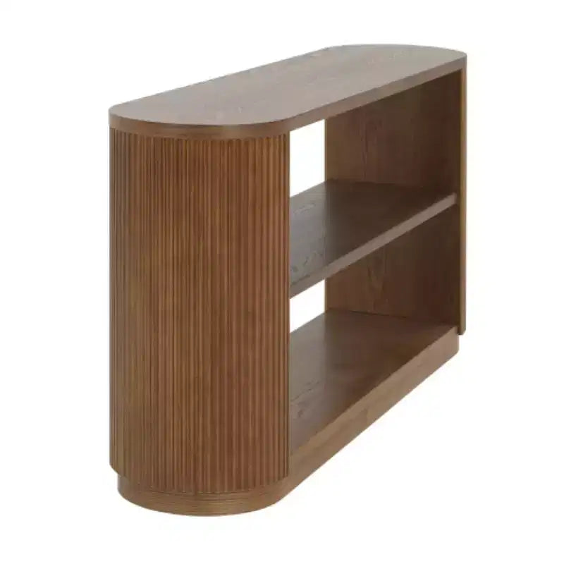 58.9 Table console d'entrée moderne, table de canapé mince avec étagère ouverte, table de couloir finition grain de bois pour salon - Panipeachy