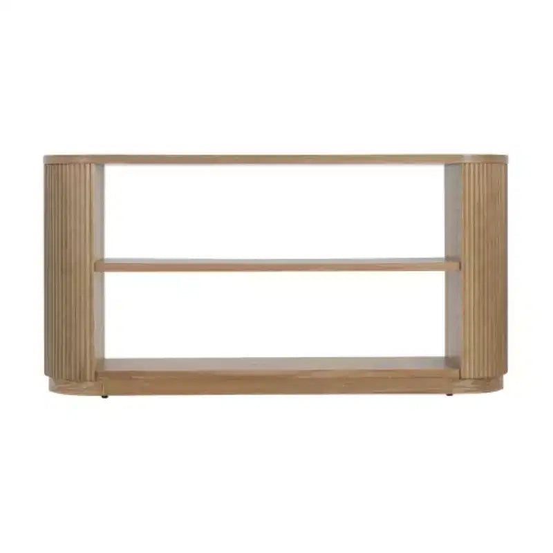58.9 Table console d'entrée moderne, table de canapé mince avec étagère ouverte, table de couloir finition grain de bois pour salon - Panipeachy