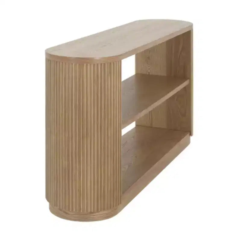 58.9 Table console d'entrée moderne, table de canapé mince avec étagère ouverte, table de couloir finition grain de bois pour salon - Panipeachy