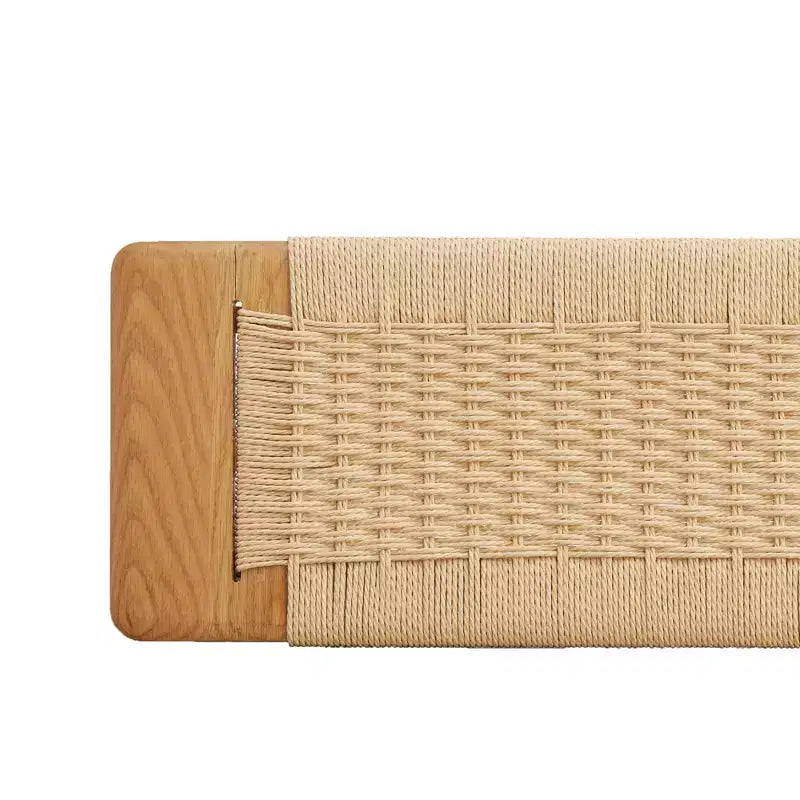 Banc tressé en chêne naturel EHMKNP : assise polyvalente pour la salle à manger, la chambre et au-delà