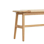 Banc tressé en chêne naturel EHMKNP : assise polyvalente pour la salle à manger, la chambre et au-delà