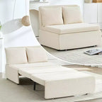 Mjkone Twin Size Sofa Bed, Corduroy Fabric 2 in 1 Convertible Loveseat Sleeper Sofa Couch with Cushions