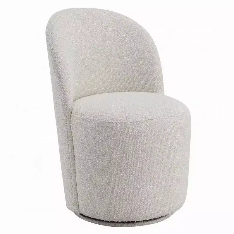 Lot de 2 fauteuils d'appoint Royal Hampton, rotation pivotante à 360 degrés, tissu bouclé blanc cassé