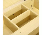 Ensemble bureau et chaise pour enfants, bureau d'art en bois avec rouleau de papier, pots de peinture et étagères de rangement, table d'activités créatives 2 en 1 pour dessiner, peindre et écrire