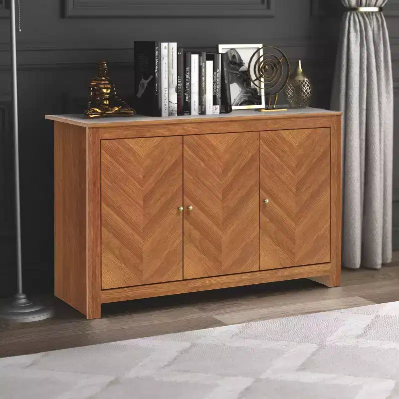 Buffet Galano avec portes à motifs chevrons 112,5 cm L 40 cm P 76 cm H