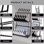 Support multi-guitares 2 niveaux, 14 supports, hauteur réglable, présentoir pour plusieurs guitares, accessoires d'ampli de guitare pour studio de musique à domicile
