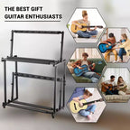 Support multi-guitares 2 niveaux, 14 supports, hauteur réglable, présentoir pour plusieurs guitares, accessoires d'ampli de guitare pour studio de musique à domicile