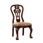 Chaise d'appoint traditionnelle Royal Hampton avec tissu, finition cerise brune, lot de 2