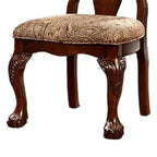 Chaise d'appoint traditionnelle Royal Hampton avec tissu, finition cerise brune, lot de 2