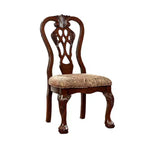 Chaise d'appoint traditionnelle Royal Hampton avec tissu, finition cerise brune, lot de 2