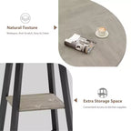 Table à manger ronde de 47 po pour 4 personnes - Table de cuisine moderne de style ferme avec pieds en métal, table à manger ronde en bois pour salle à manger, cuisine, salon