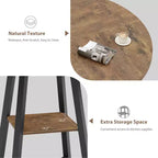 Table à manger ronde de 47 po pour 4 personnes - Table de cuisine moderne de style ferme avec pieds en métal, table à manger ronde en bois pour salle à manger, cuisine, salon