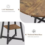 Table à manger ronde de 47 po pour 4 personnes - Table de cuisine moderne de style ferme avec pieds en métal, table à manger ronde en bois pour salle à manger, cuisine, salon