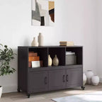 vidaXL Commode noir Acier laminé à froid Meuble de rangement rectangulaire