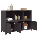 vidaXL Commode noir Acier laminé à froid Meuble de rangement rectangulaire