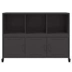 vidaXL Commode noir Acier laminé à froid Meuble de rangement rectangulaire