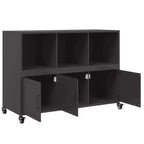 vidaXL Commode noir Acier laminé à froid Meuble de rangement rectangulaire