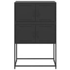 vidaXL Meuble haut noir Acier Meuble haut moyen Rectangulaire Industriel