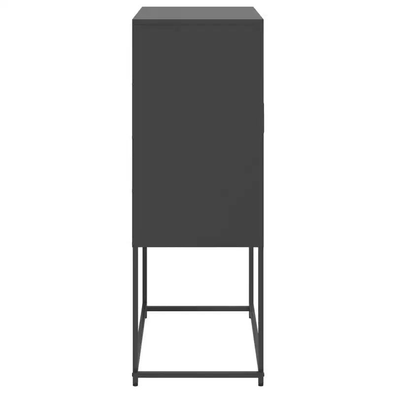 vidaXL Meuble haut noir Acier Meuble haut moyen Rectangulaire Industriel