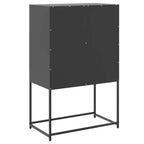 vidaXL Meuble haut noir Acier Meuble haut moyen Rectangulaire Industriel