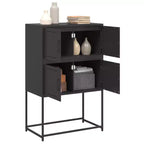 vidaXL Buffet noir acier Buffet moyen rectangulaire industriel